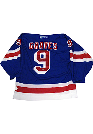 Adam Graves Blue Rangers Replica Jersey (Signed on Back)